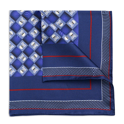 Skull & Crossbones Navy Sea Pocket Square
