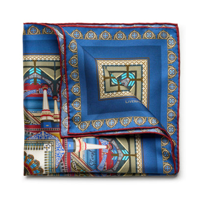 Liverpool Street Station in Blue Pocket Square