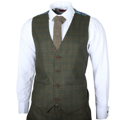 IM12 - Men's 3 Piece Green Check Suit