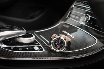Black Leather Rally Watch Strap - SJR London Timepiece