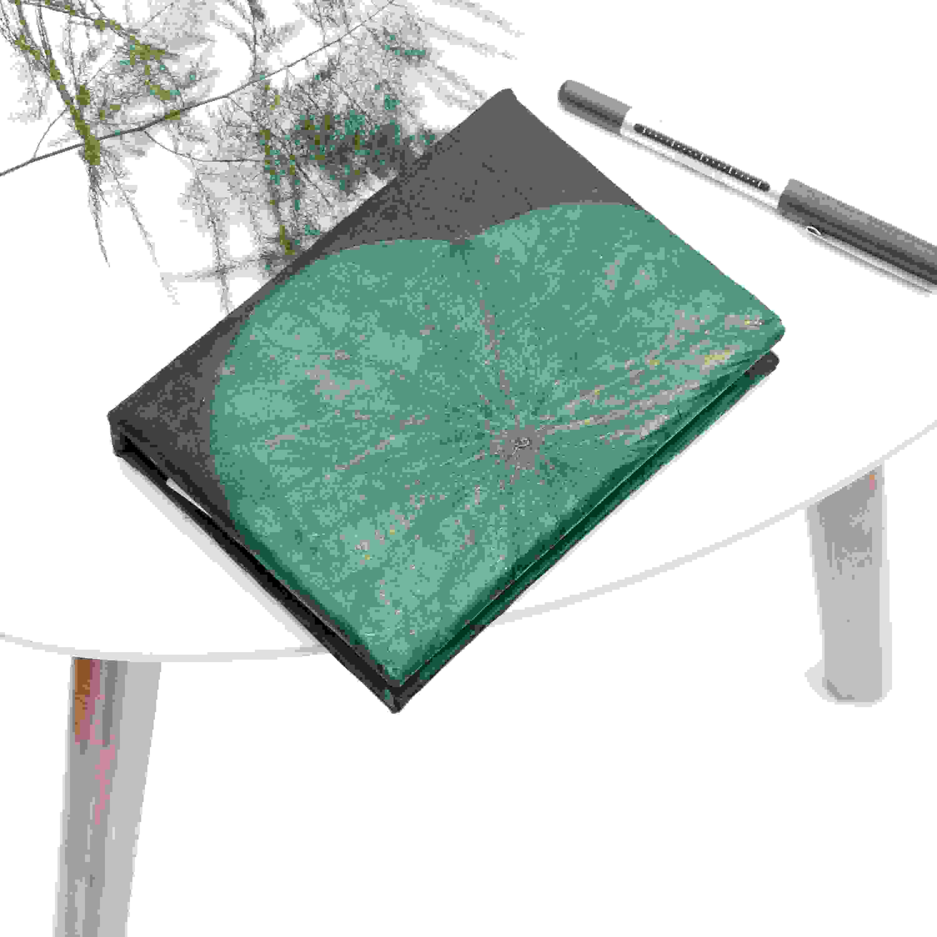 A6 Vegan Leather Lotus Leaf Notebook