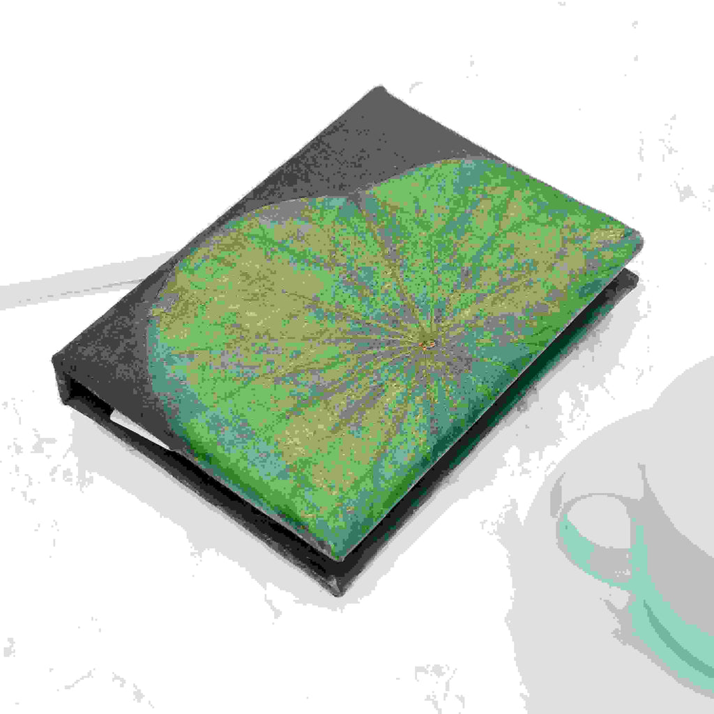 A6 Vegan Leather Lotus Leaf Notebook