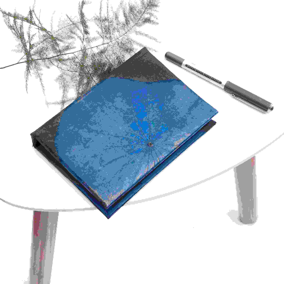 A6 Vegan Leather Lotus Leaf Notebook