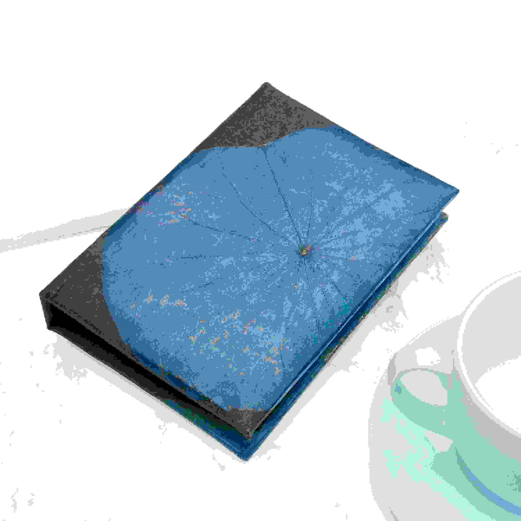 A6 Vegan Leather Lotus Leaf Notebook