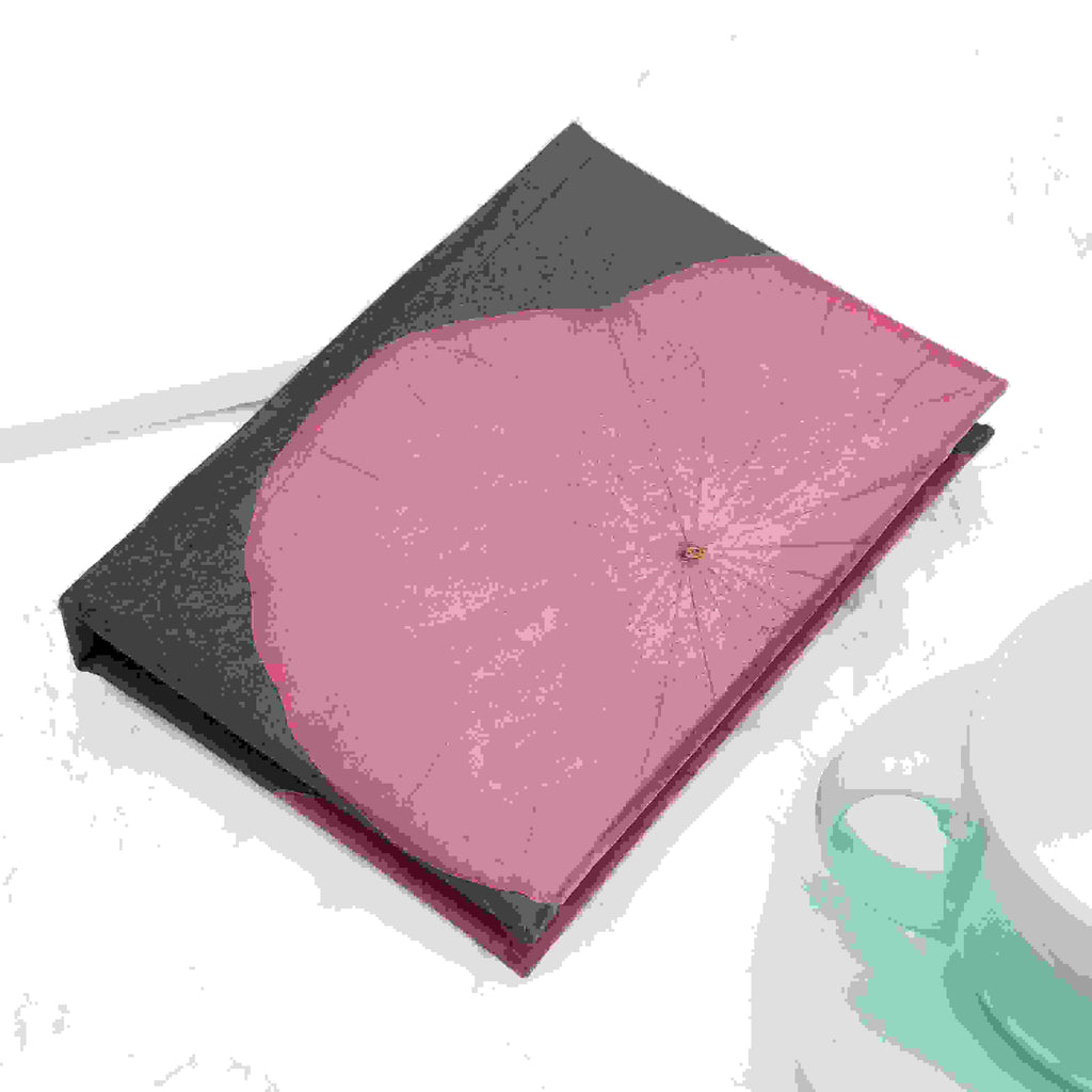 A6 Vegan Leather Lotus Leaf Notebook