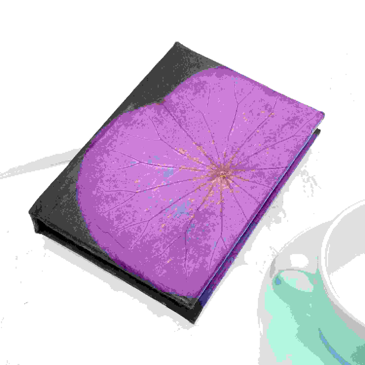 A6 Vegan Leather Lotus Leaf Notebook