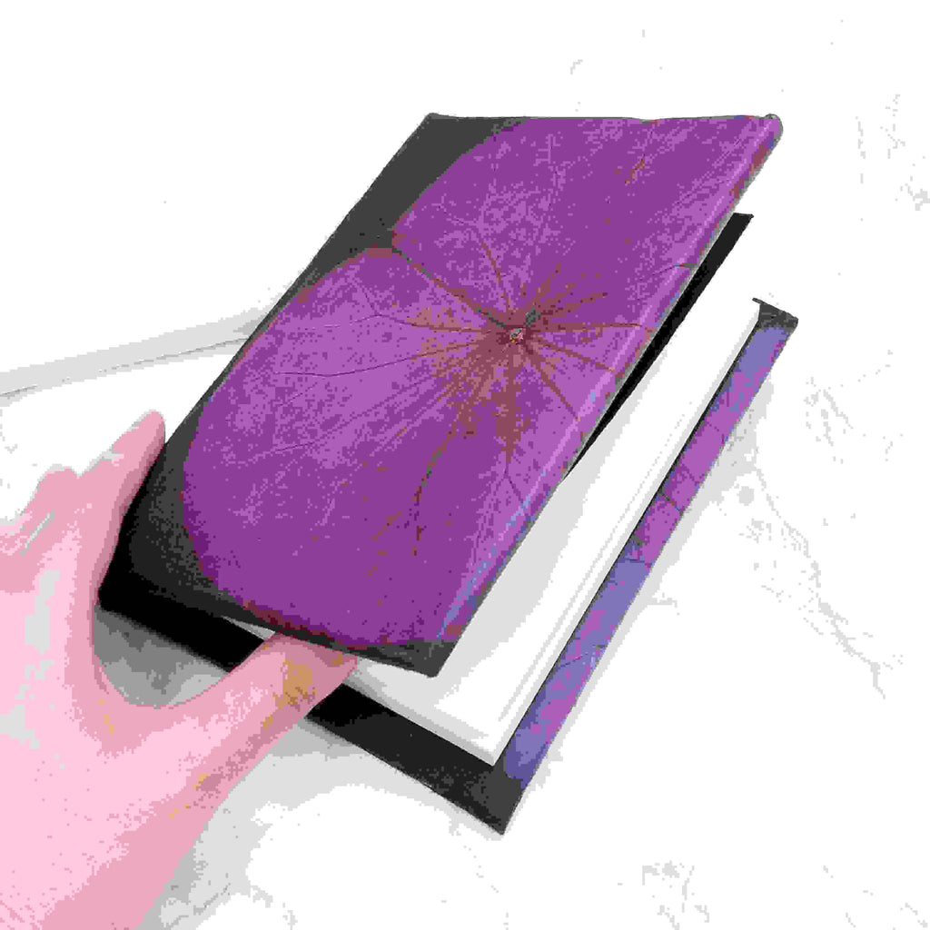 A6 Vegan Leather Lotus Leaf Notebook