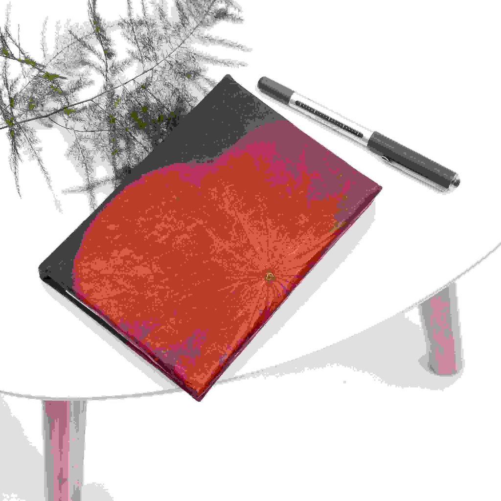 A6 Vegan Leather Lotus Leaf Notebook