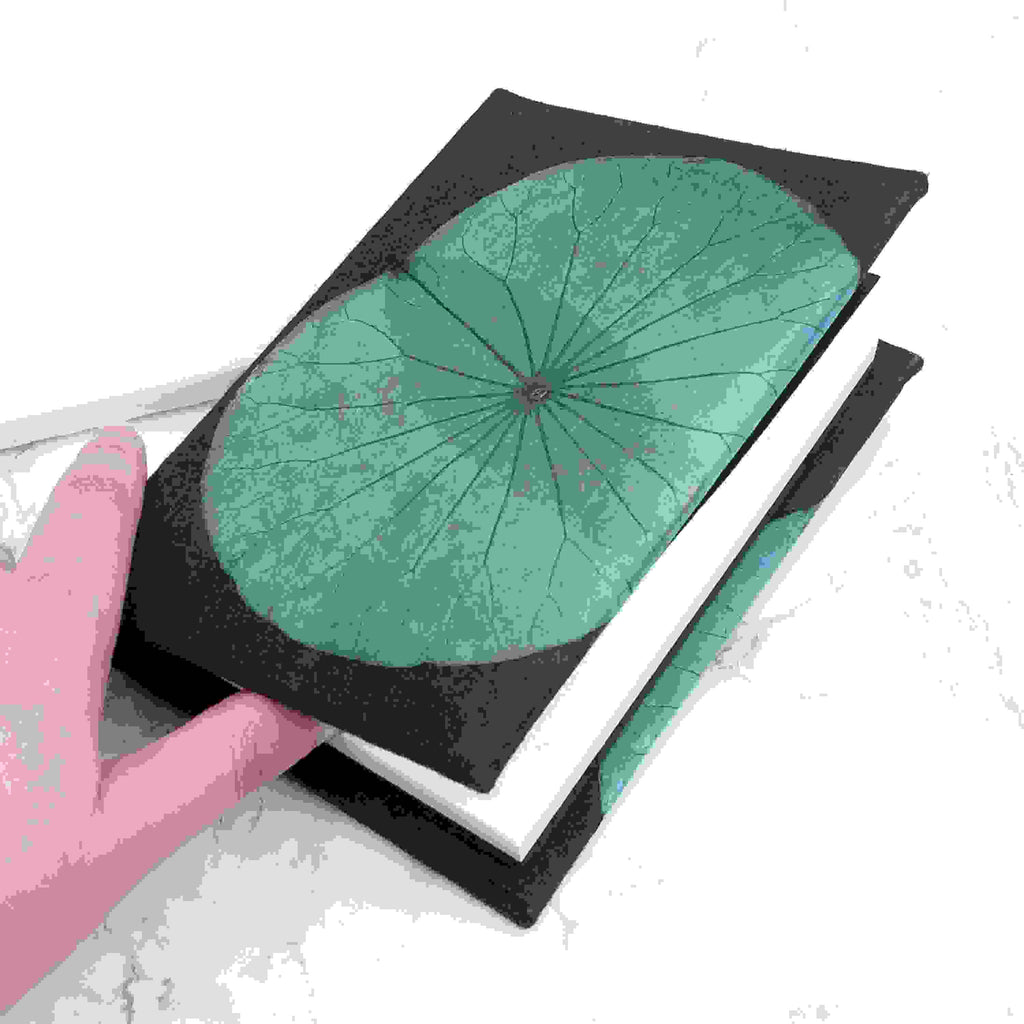 A6 Vegan Leather Lotus Leaf Notebook