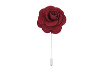 Boutonniere In Burgundy Silk