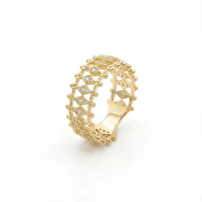 Solid Gold Ring – Lacework Elegance – 14ct Gold