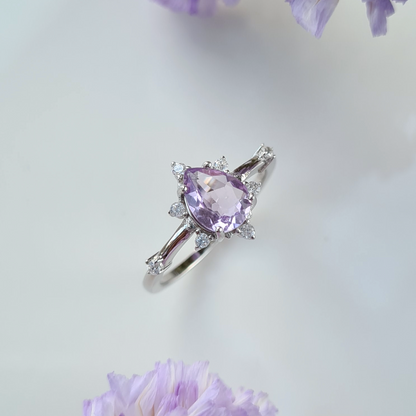 Estelle Lavender Amethyst Ring in Sterling Silver - SJR London Timepiece