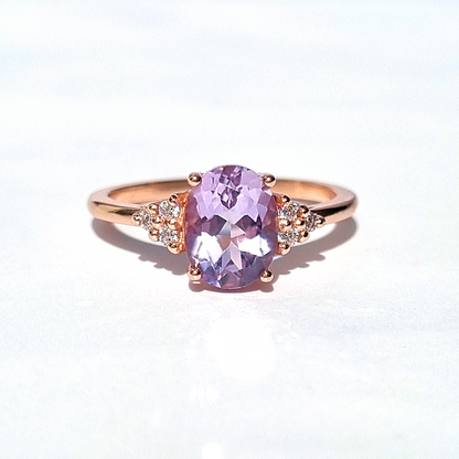 Lavender Amethyst Ring in 18k Rose Gold Vermeil - SJR London Timepiece