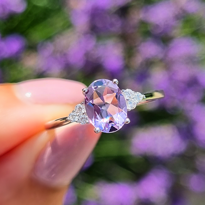 Lavender Amethyst Ring in Sterling Silver - SJR London Timepiece