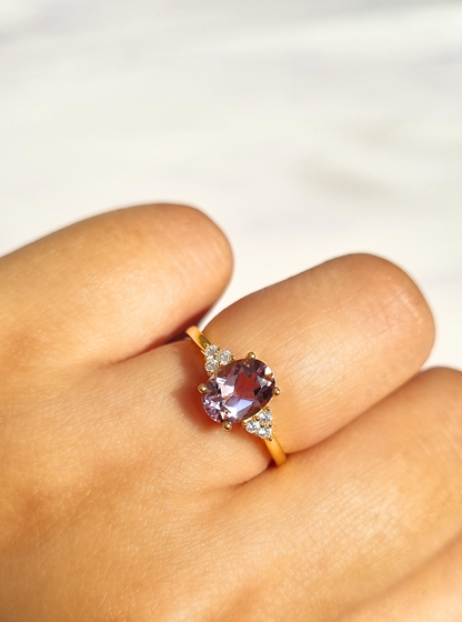 Lavender Amethyst Ring in 18k Gold Vermeil - SJR London Timepiece