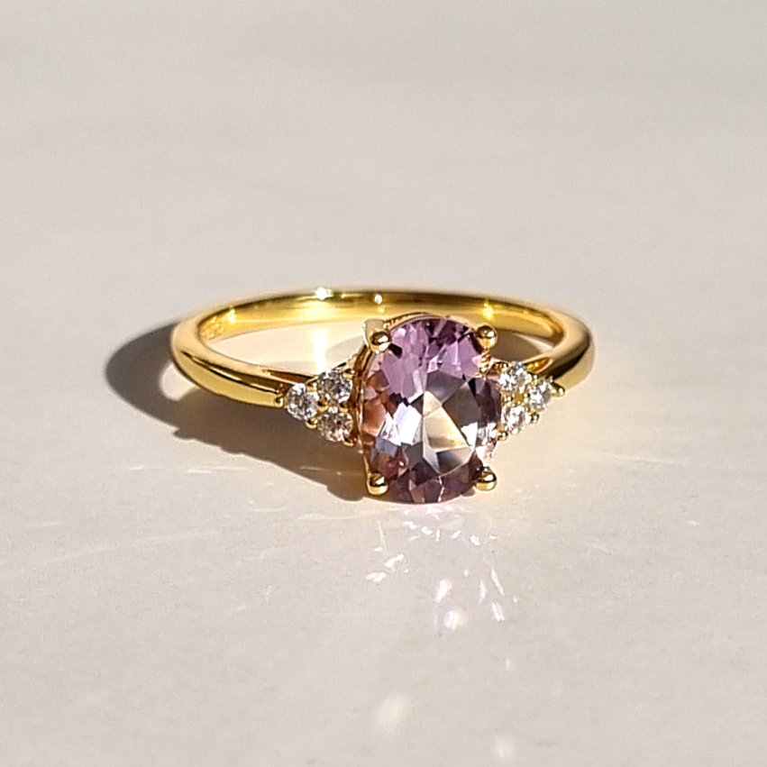 Lavender Amethyst Ring in 18k Gold Vermeil - SJR London Timepiece