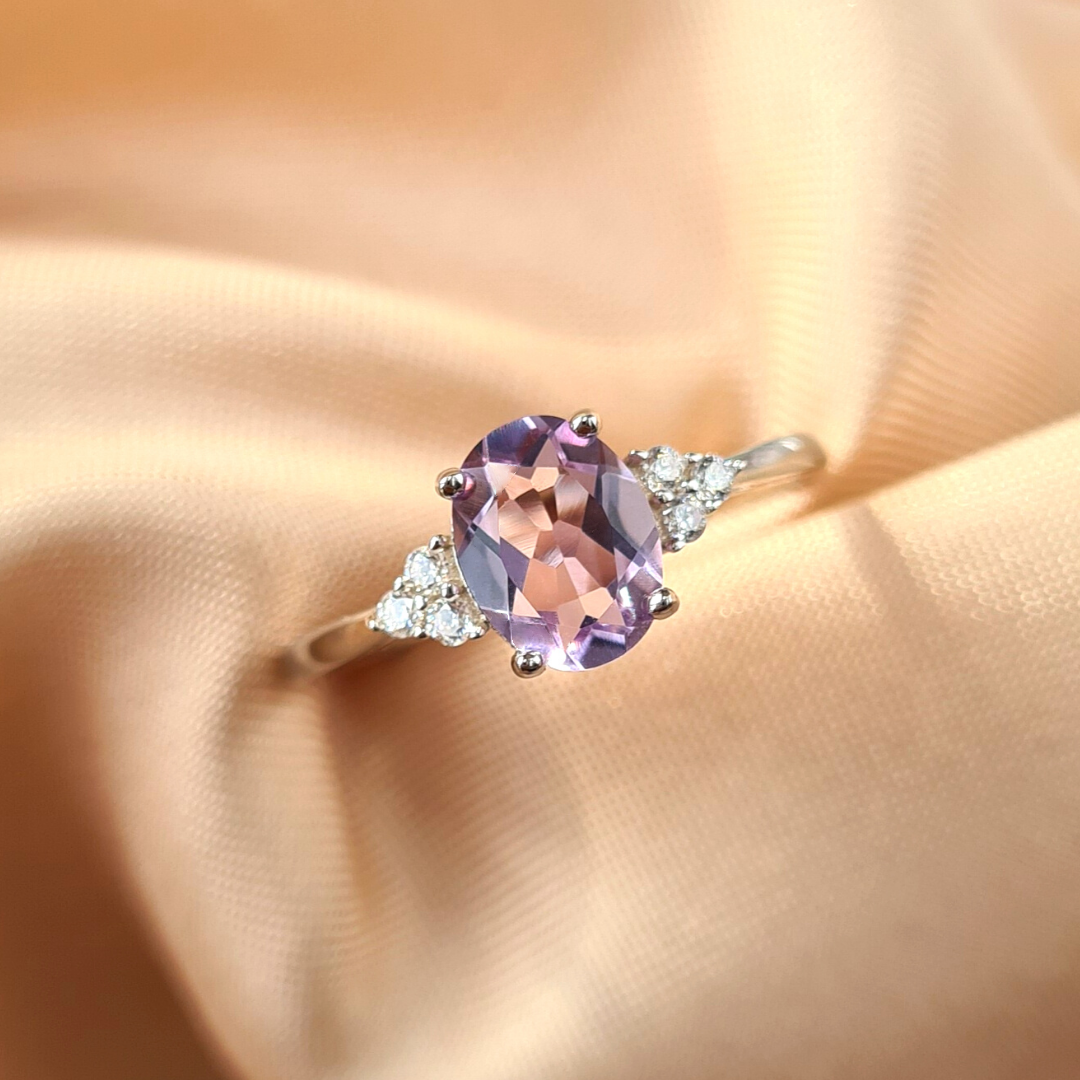 Lavender Amethyst Ring in Sterling Silver - SJR London Timepiece