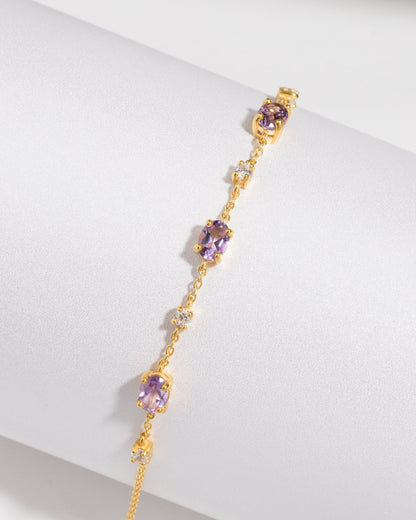 Mini Set 2 - Amethyst Jewellery Set in 18k Gold Vermeil - SJR London Timepiece