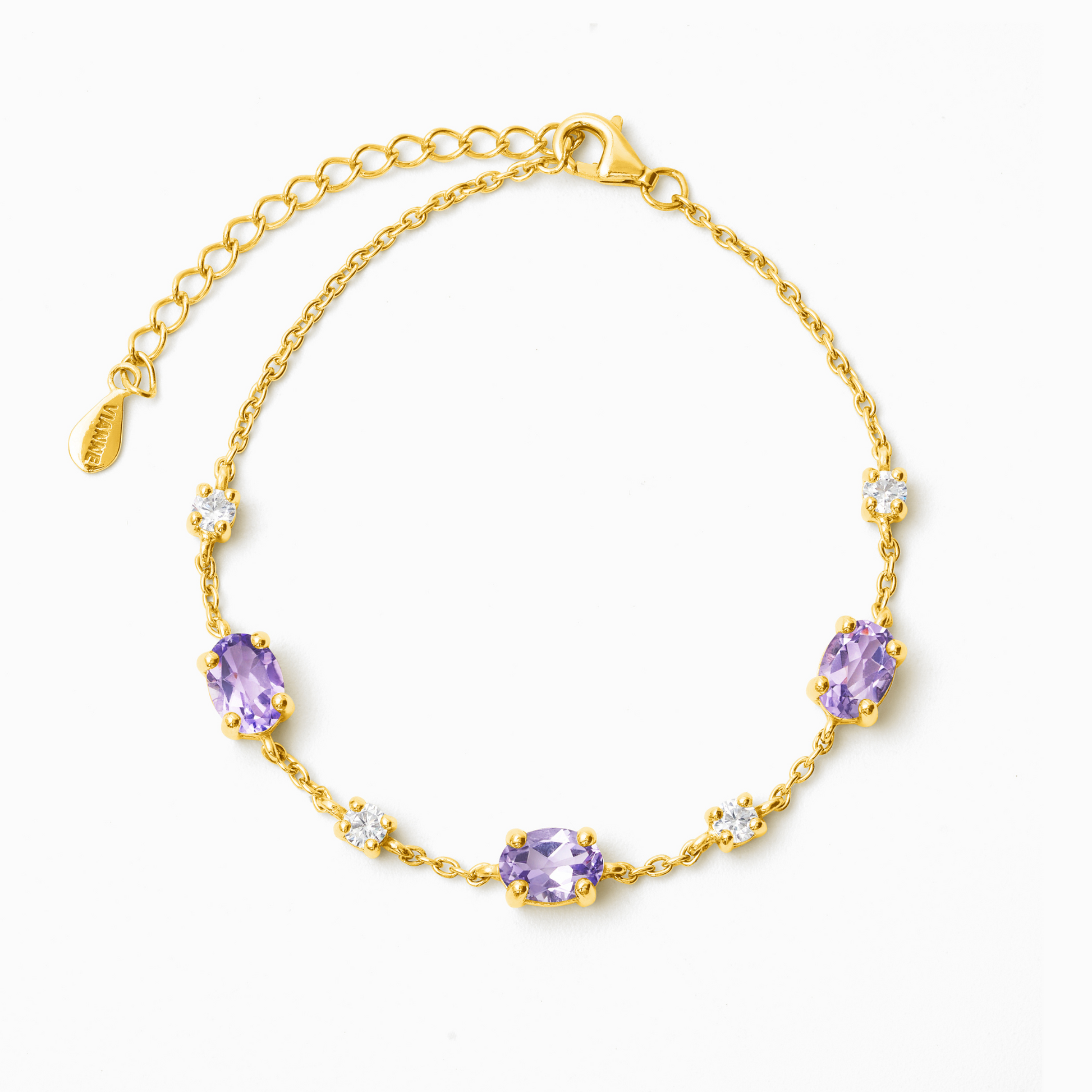 Lavender Amethyst Bracelet in 18k Gold Vermeil - SJR London Timepiece
