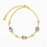 Lavender Amethyst Bracelet in 18k Gold Vermeil - SJR London Timepiece