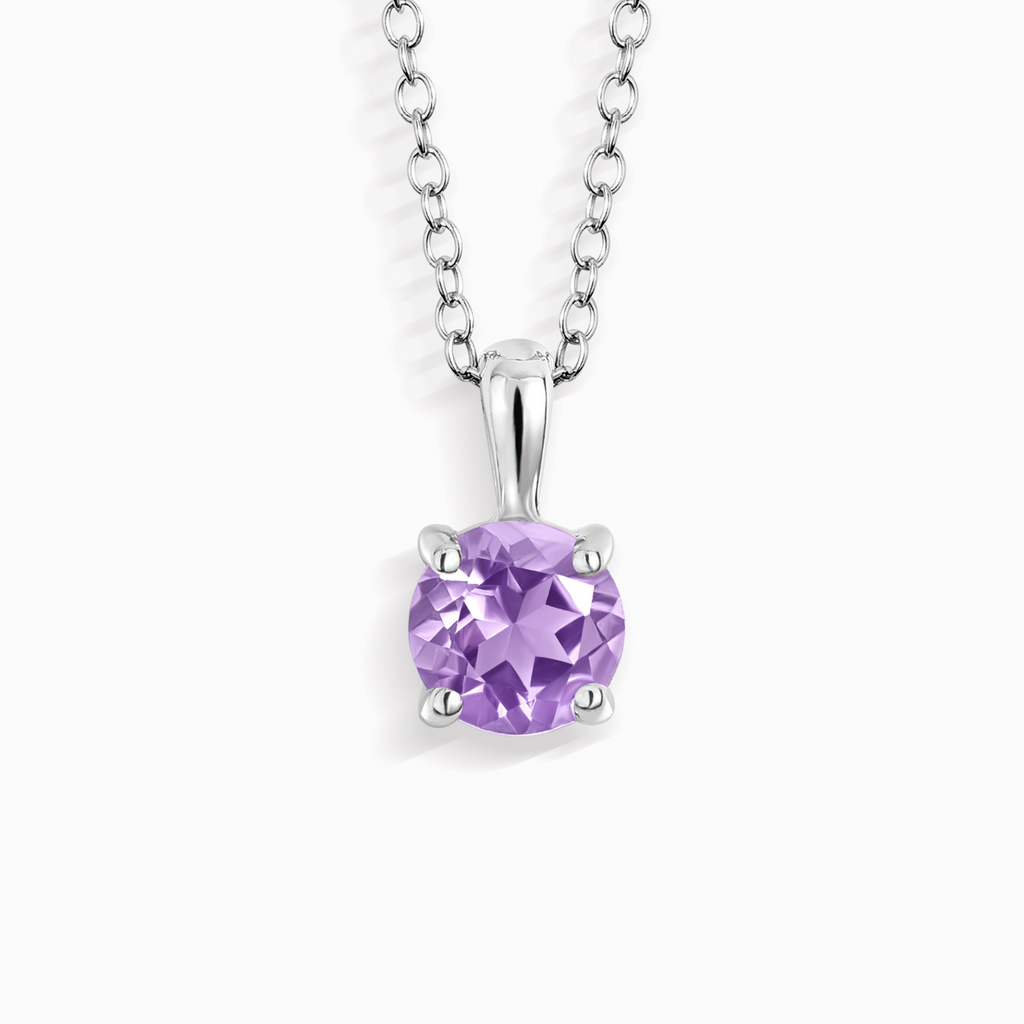 Pendentif solitaire améthyste lavande en argent sterling