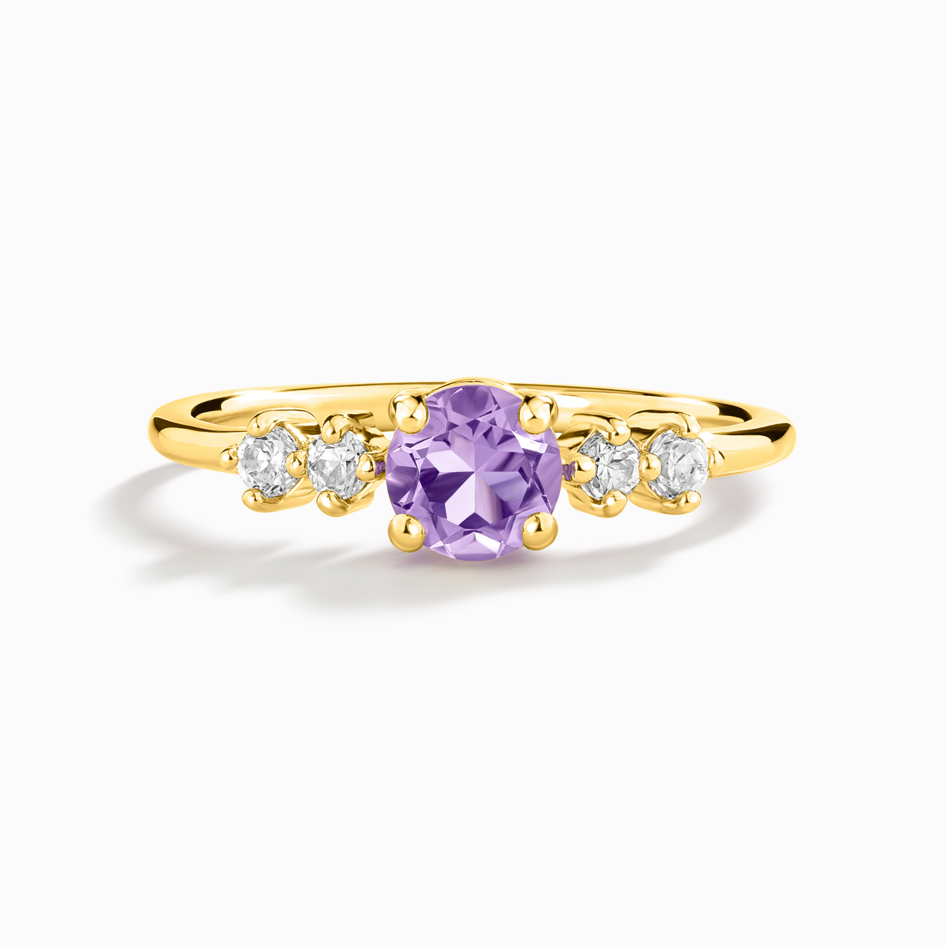 Lavender Amethyst Five Stone Ring in 18k Gold Vermeil - SJR London Timepiece