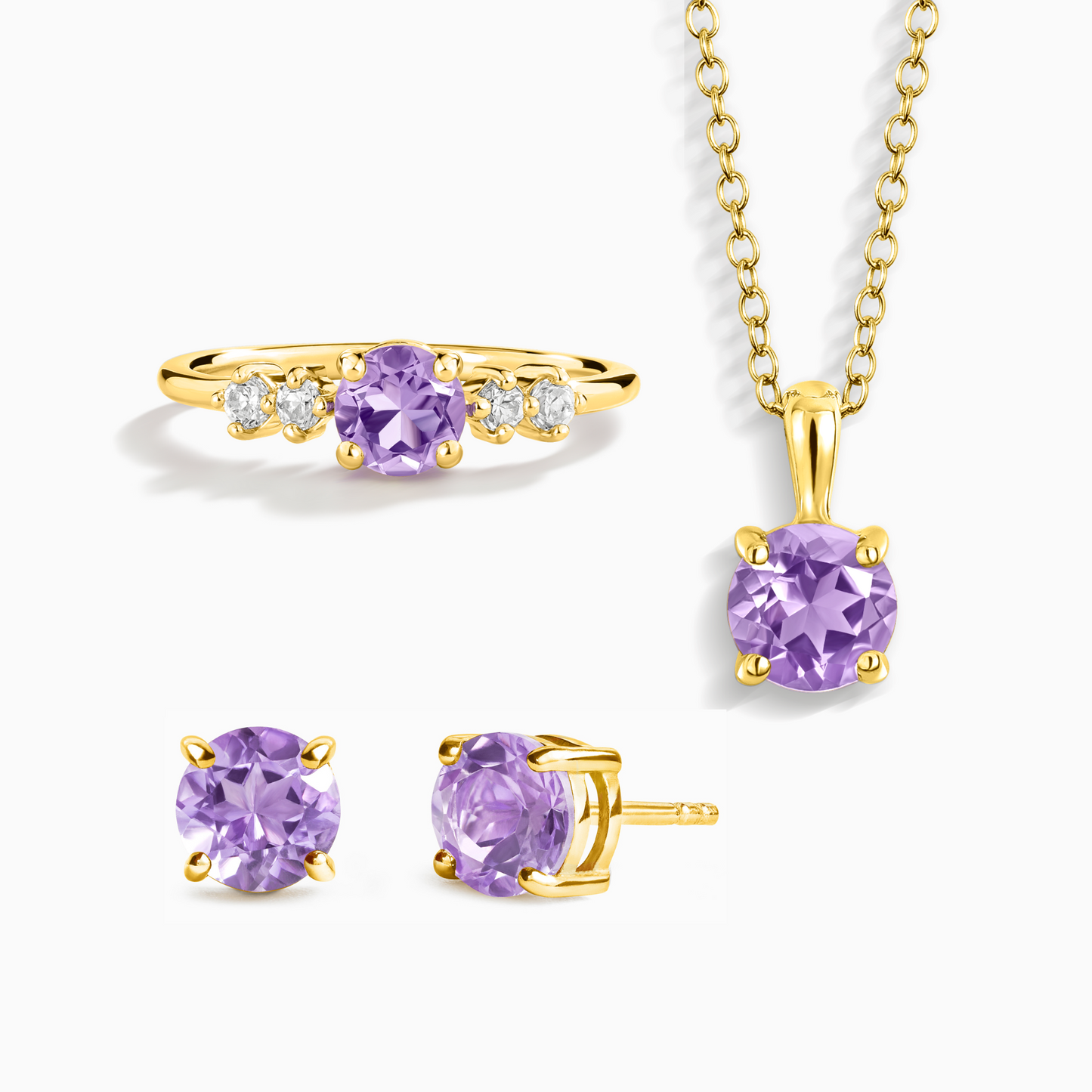 Lavender Amethyst Everyday Jewellery Gift Set in 18k Gold Vermeil - SJR London Timepiece