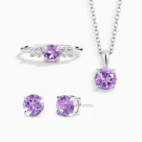 Lavender Amethyst Everyday Jewellery Gift Set in Sterling Silver - SJR London Timepiece
