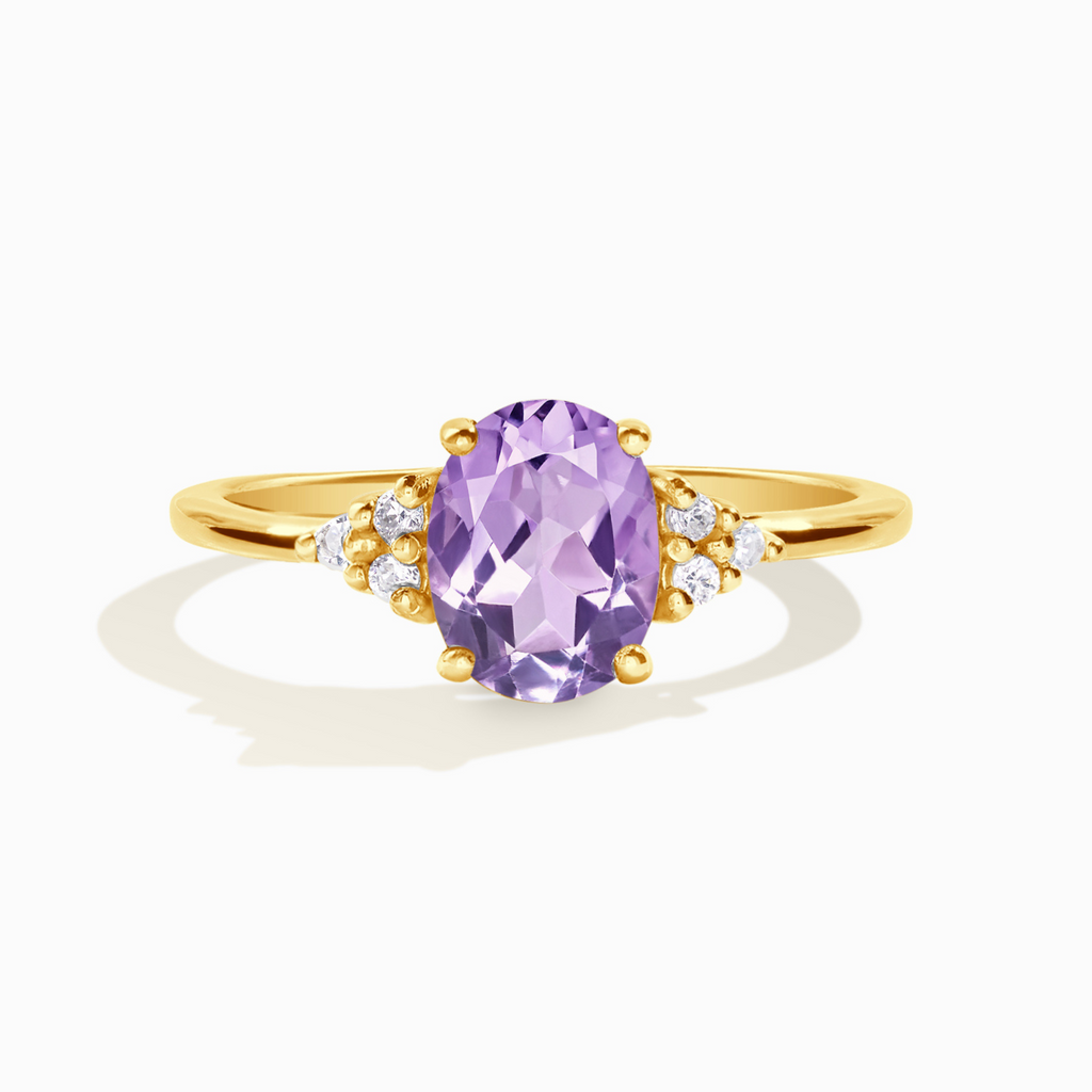 Bague Améthyste Lavande en Vermeil d'Or 18 carats