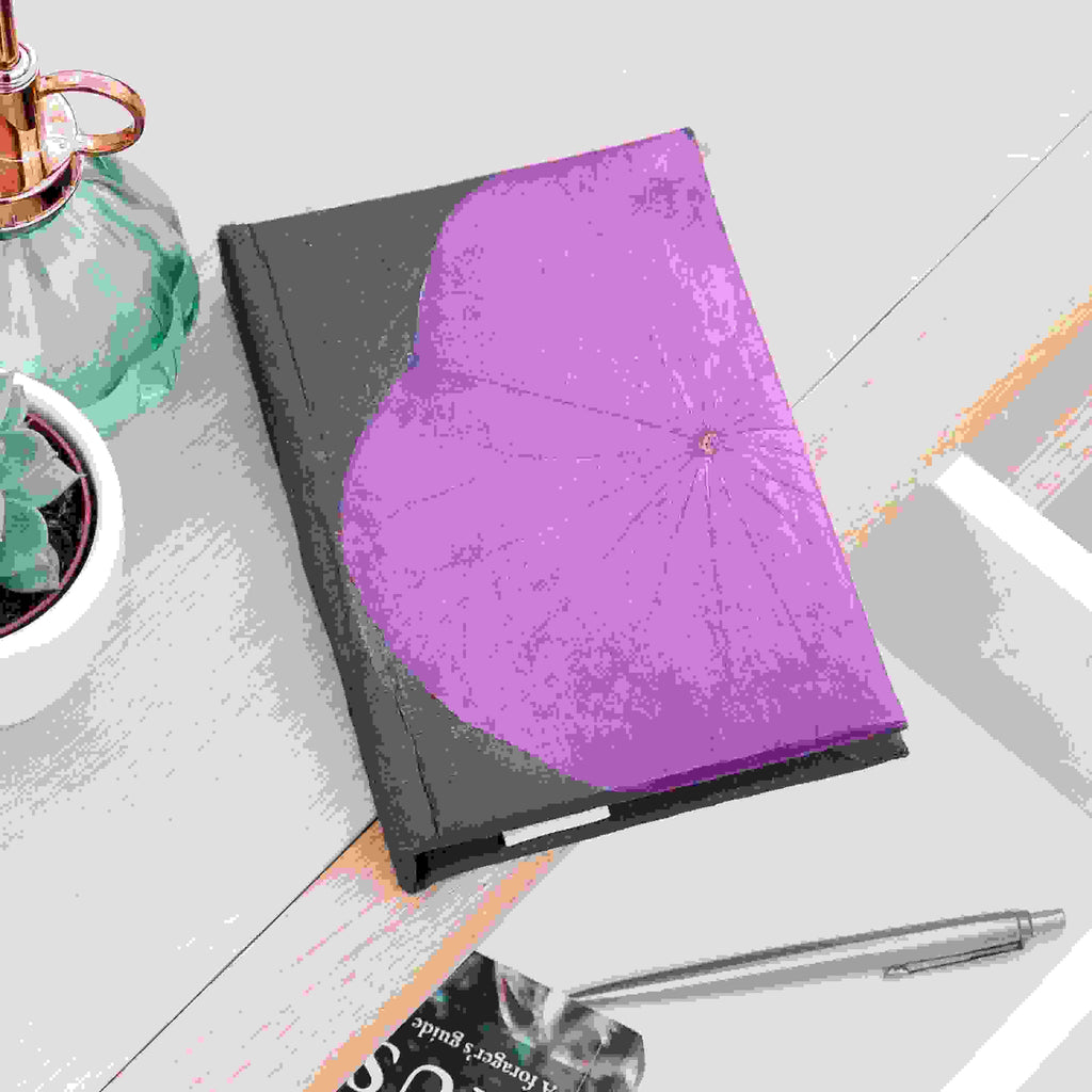A6 Vegan Leather Lotus Leaf Notebook