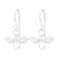 Elegant Bee Drop Earrings made of 925 sterling silver, showcasing a charming honeybee design.