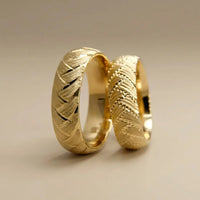 6mm Gold Wedding Band – Artisan Wave Aurelion – 9ct/14ct/18ct Gold