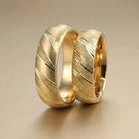 6mm Gold Wedding Band – Diagonal Satin Matte – 9ct/14ct/18ct Gold