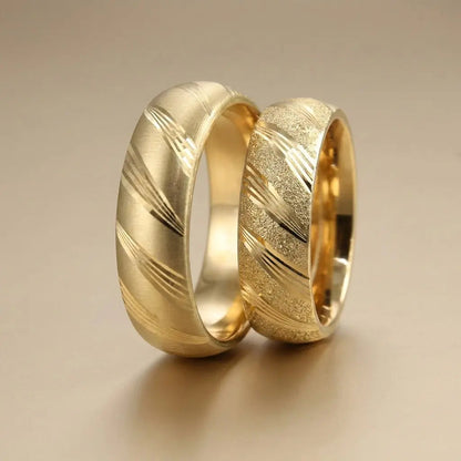 6mm Gold Wedding Band – Diagonal Satin Matte – 9ct/14ct/18ct Gold