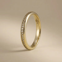 3mm Gold Wedding Band – Aurora Diamond Line – 9ct/14ct/18ct Gold