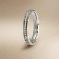 3mm Gold Wedding Band – Diamond Line Luna – 9ct/14ct/18ct Gold