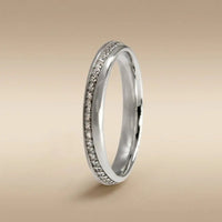 3mm Gold Wedding Band – Diamond Line Selene – 9ct/14ct/18ct Gold