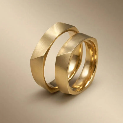 5mm Gold Wedding Band – Faceted Titan – 9ct/14ct/18ct Gold