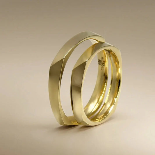 3mm Gold Wedding Band – Faceted Vega – 9ct/14ct/18ct Gold Majestic Jewellery