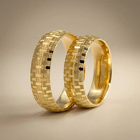 6mm Gold Wedding Band – Mosaic Textured – 9ct/14ct/18ct Gold