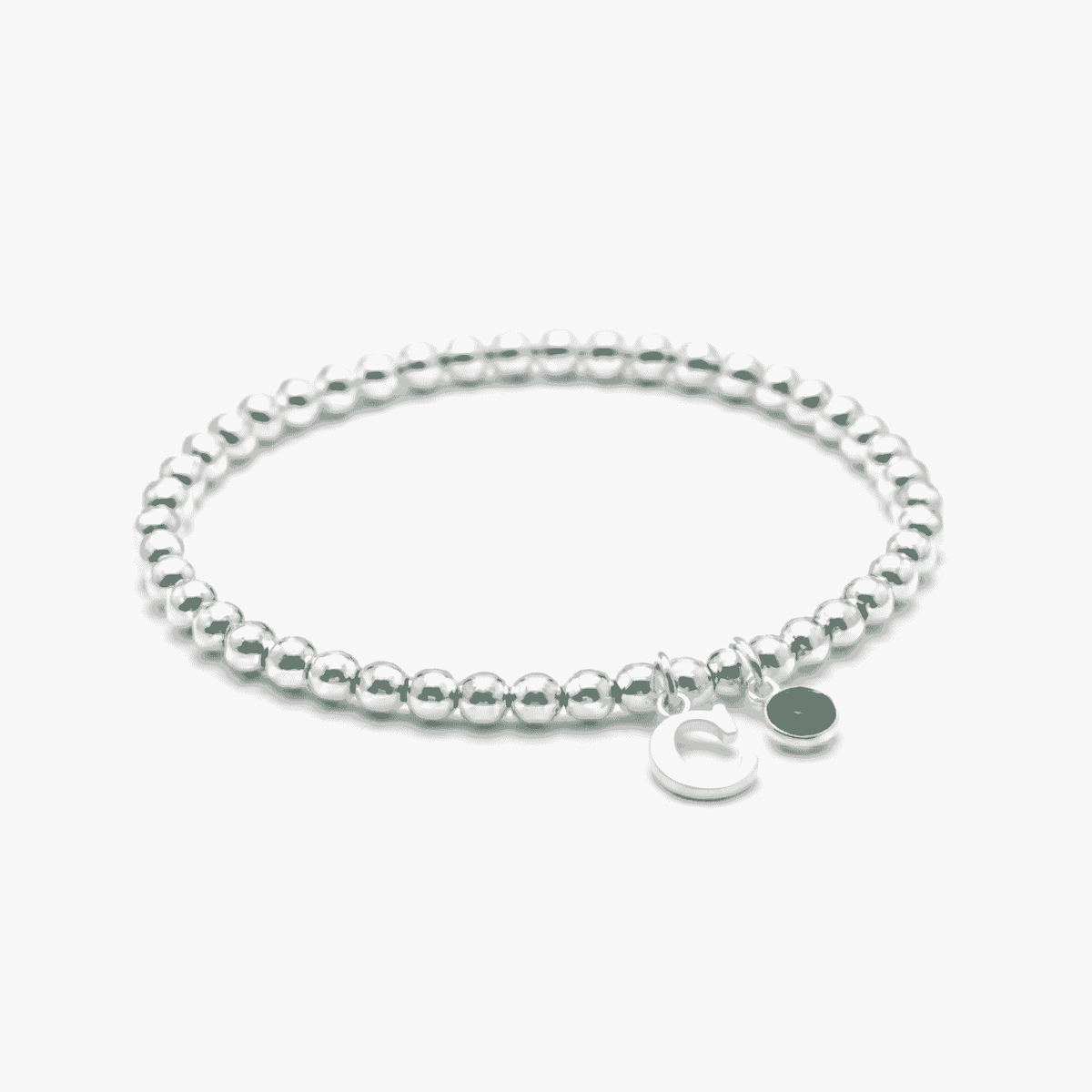 Personalised May Birthday Initial Letter & Birthstone Bracelet