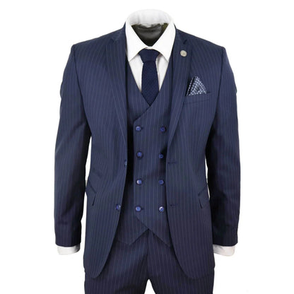 STZ41 - Men's 3 Piece Suit Gatsby 1920s Gangster Pinstripe