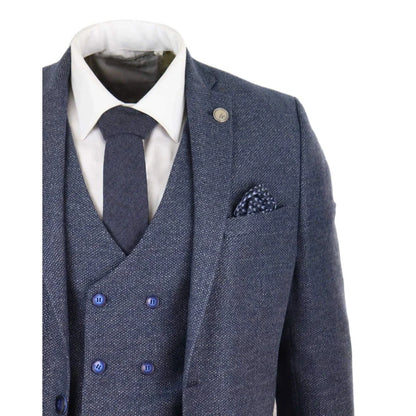 STZ30 - Men's Wool 3 Piece Suit Double Breasted Waistcoat Tweed 1920s