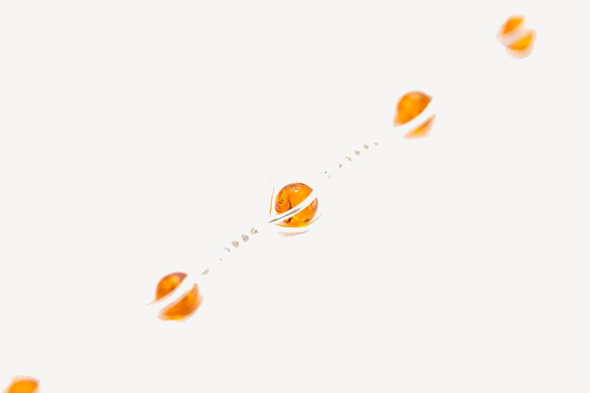 Bracelet moderne en sphères d'ambre en cage