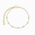 Bracelet en moissanite en vermeil d'or 18 carats