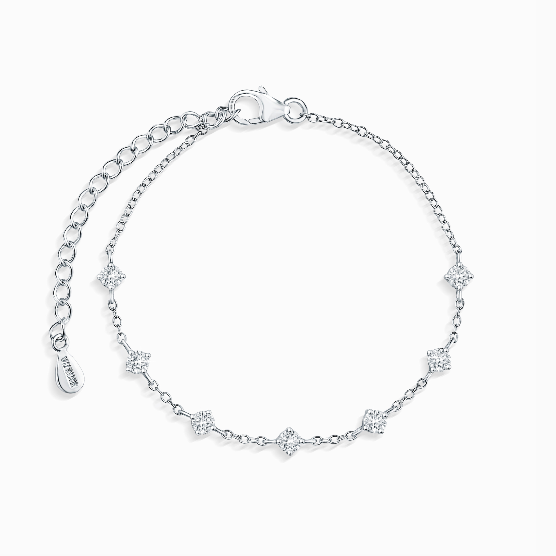 Moissanite Bracelet in Sterling Silver - SJR London Timepiece