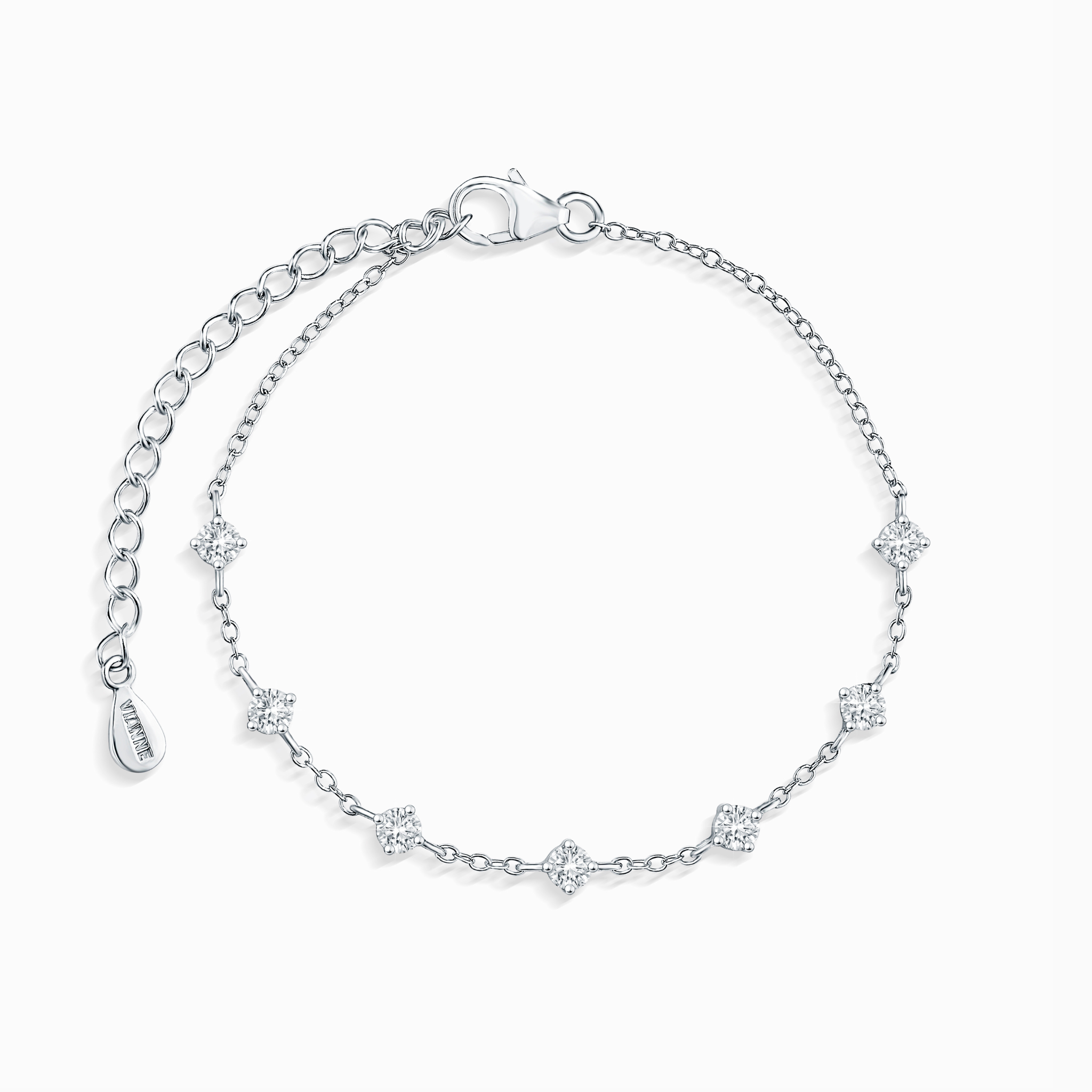 Bracelet en moissanite en argent sterling