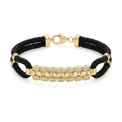 14ct/14K Gold Detail Bracelet – Golden Mosaic Braided