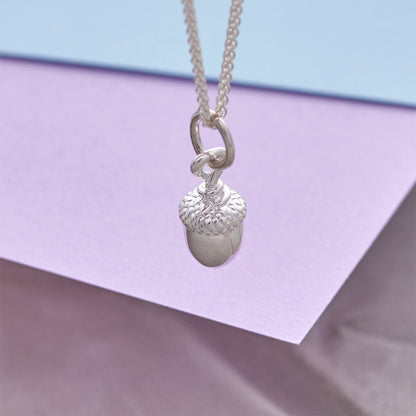 Acorn Silver Charm
