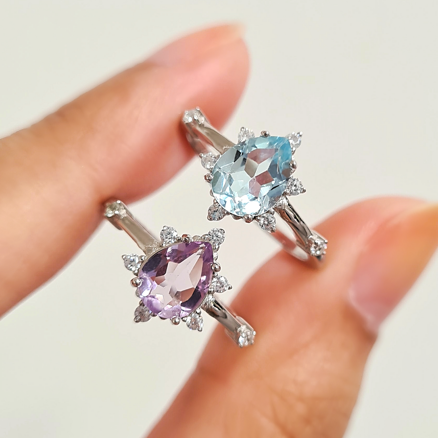 Estelle Lavender Amethyst Ring in Sterling Silver - SJR London Timepiece